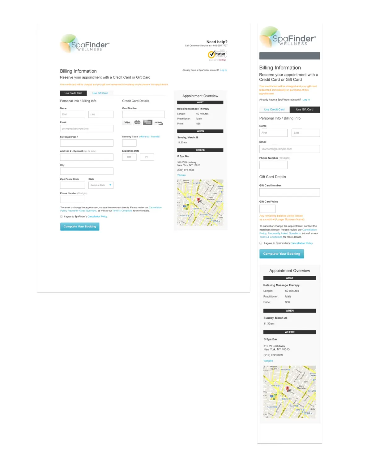 Checkout flow for booking a last-minute appointment