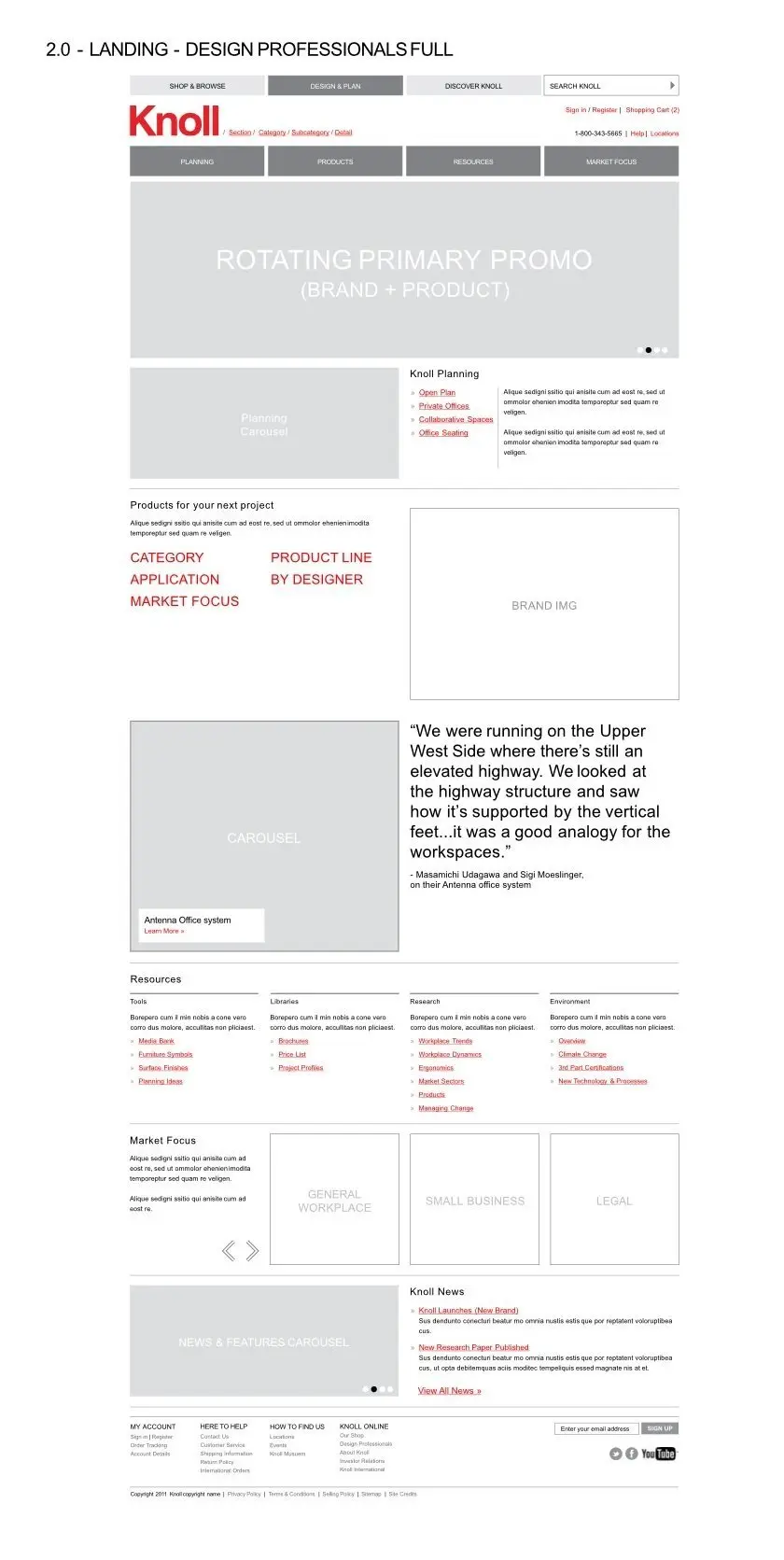 Full design professionals experience showing the consolidated product hub