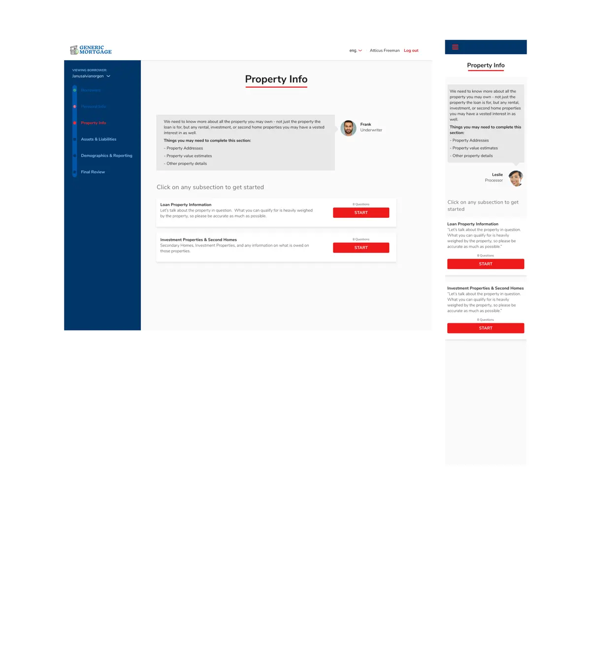 Property information section with progressive disclosure